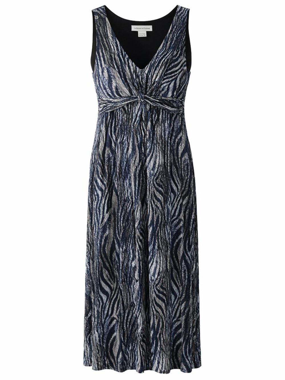 Christopher‎ Banks Blue/White Zebra Maxi Dress Size 8 Flowy Sleeveless Resort